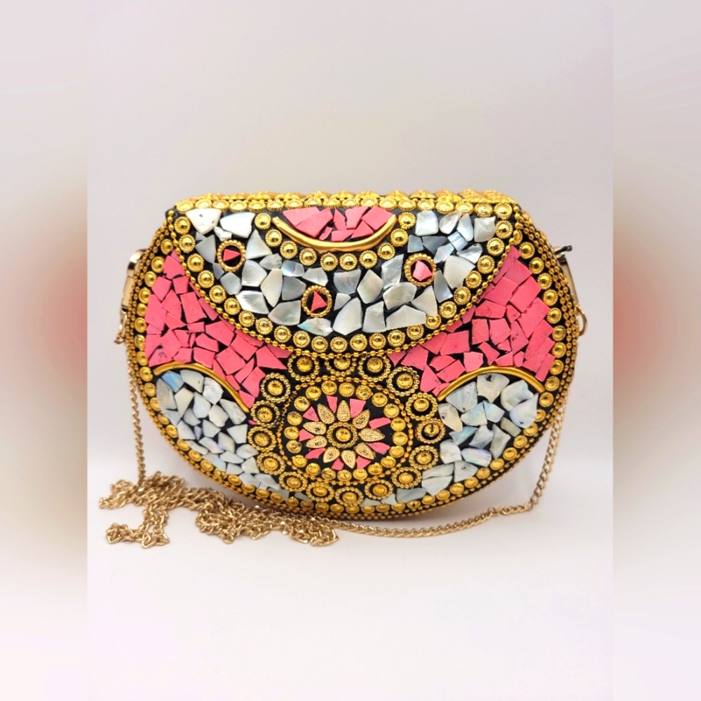 Ramla Mosaic Crossbody Clutch Bag